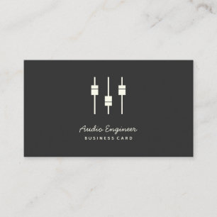 Handwriting Audio Engineer   Cream & Charcoal Business Card
