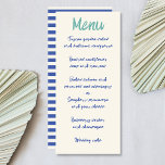 Handwriting Bold Retro Green Blue Wedding Menu<br><div class="desc">Handwriting Bold Retro Green Blue Wedding Menu Card - also a great fit for any other celebration like a birthday or summer party.</div>