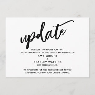 Handwriting Cancelled Wedding Announcement Update