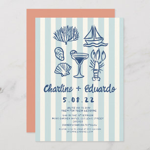 Handwriting Coast Retro Wedding invitation
