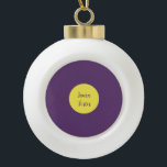 Handwriting Elegant Name Indigo & Yellow Colour Ceramic Ball Christmas Ornament<br><div class="desc">An attractive,  eye-catching yet extremely simple design. I'm sure this is exactly what you're looking for.</div>