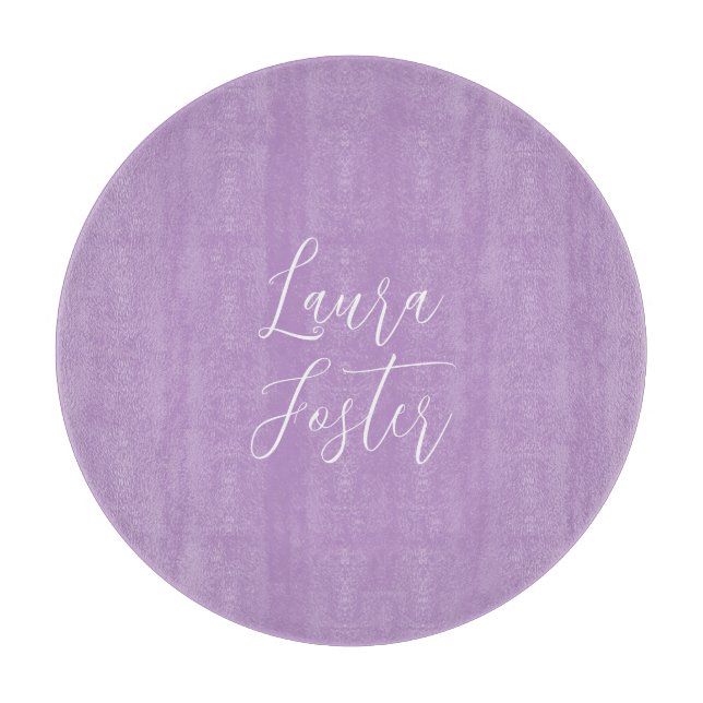 Handwriting Elegant Name Lilac Colour Cutting Board (Front)