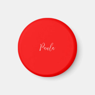 Handwriting Elegant Name Red Colour Plain Magnet