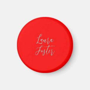 Handwriting Elegant Name Red Colour Plain Magnet