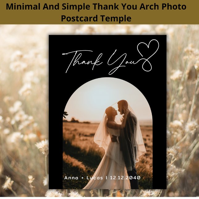 Handwriting Elegant Wedding Photo Thank You  Postcard (Creator Uploaded)
