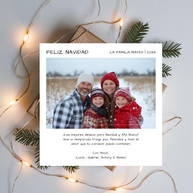 Handwriting Feliz Navidad Christmas Photo Holiday Card (Creator Uploaded)