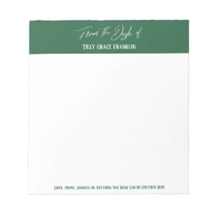 Handwriting From the Desk of Leaf Green Notepad