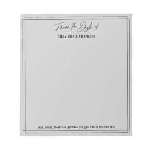 Handwriting From the Desk of Simple Light Grey Notepad
