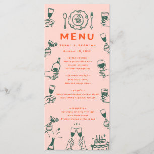 Handwriting Hand drawn Retro Wedding Menu