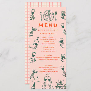 Handwriting Hand drawn Retro Wedding Menu