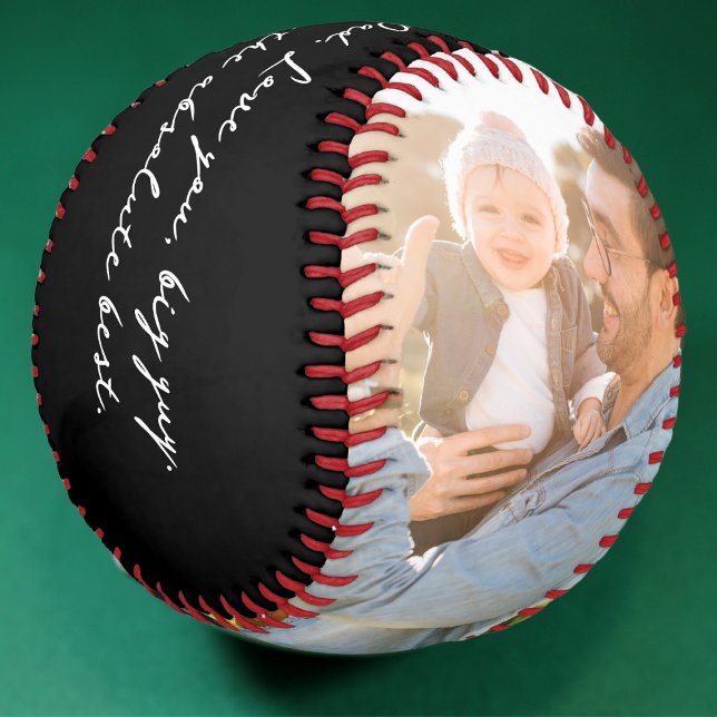 Handwriting Message Keepsake Father's Day 2 Photo Baseball (Creator Uploaded)