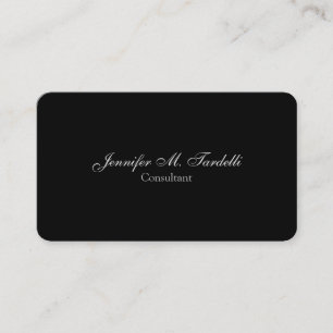 Handwriting Minimalist Black Professional Plain Business Card