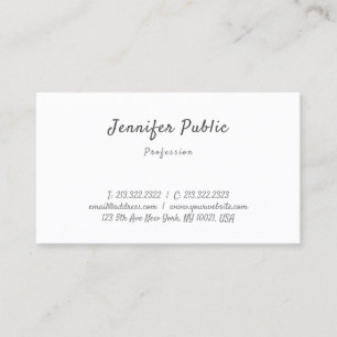 Handwriting Modern Elegant Minimalist Template Business Card