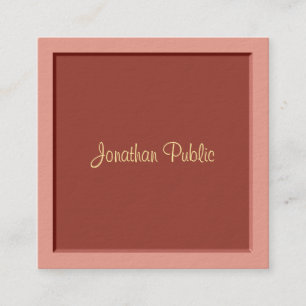Handwriting Modern Template Professional Elegant Square Business Card