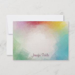 Handwriting Monogram Colourful Abstract Art Card