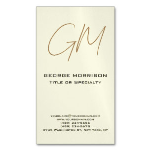 Handwriting Monogram Initials Professional Modern Magnetic Business Card