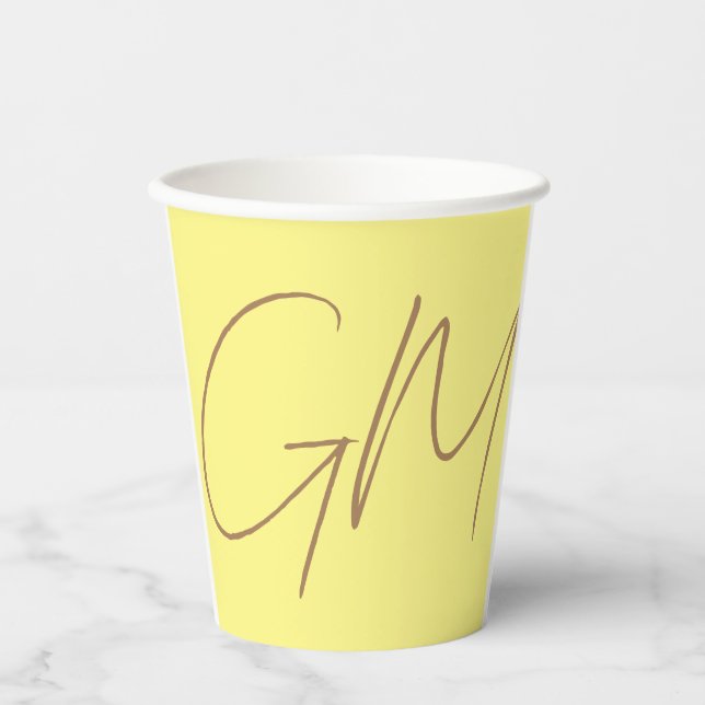 Handwriting Monogram Initials Professional Modern Paper Cups (Front)