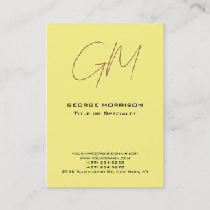 Handwriting Monogram Large Professional Modern Business Card