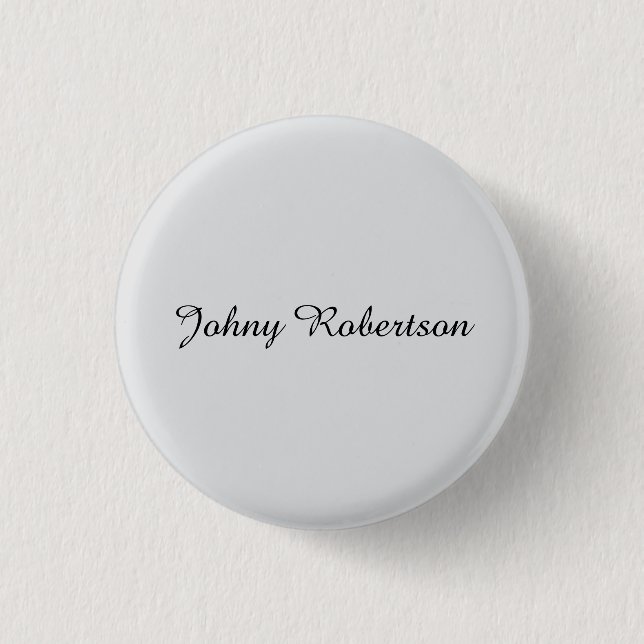Handwriting Name Plain Elegant Professional Modern 3 Cm Round Badge (Front)