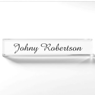 Handwriting Name Plain Elegant Professional Modern Nameplate