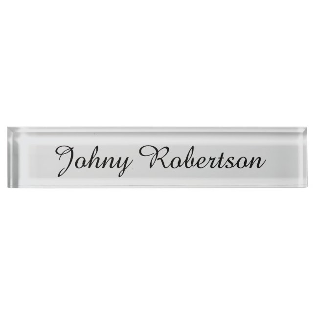Handwriting Name Plain Elegant Professional Modern Nameplate (Front)
