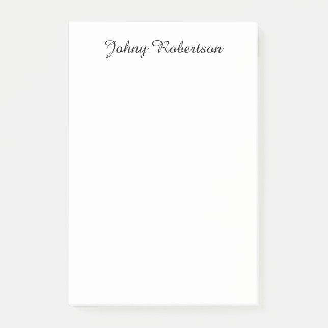 Handwriting Name Plain Elegant Professional Modern Post-it Notes (Front)