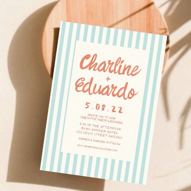 Handwriting Pastel Retro Wedding invitation (Creator Uploaded)