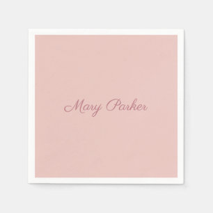 Handwriting Plain Rose Gold Professional Name Napkin