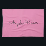 Handwriting Plain Simple Pink Professional Modern Tea Towel<br><div class="desc">This template can be customised to meet all professional occupations.</div>