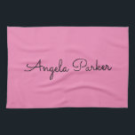 Handwriting Plain Simple Pink Professional Modern Tea Towel<br><div class="desc">This template can be customised to meet all professional occupations.</div>