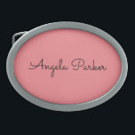 Handwriting Plain Simple Pink Professional Name Belt Buckle<br><div class="desc">This template can be customised to meet all professional occupations.</div>