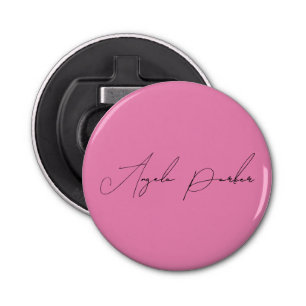 Handwriting Plain Simple Pink Professional Name Bottle Opener