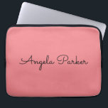Handwriting Plain Simple Pink Professional Name Laptop Sleeve<br><div class="desc">This template can be customised to meet all professional occupations.</div>
