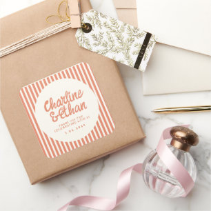 Handwriting RetroWedding Rectangular Sticker