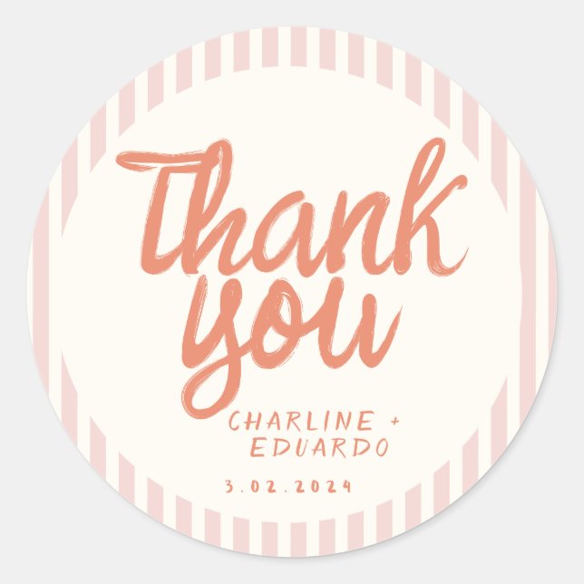 Handwriting RetroWedding Rectangular Sticker (Front)
