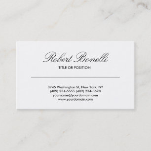 Handwriting Script Black White Business Card