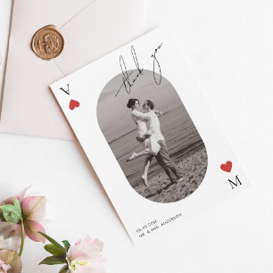 Handwriting Script Casino Vegas Wedding Thank You Card