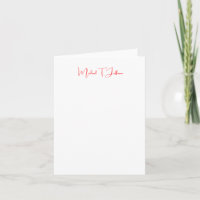 Handwriting Script Elegant Plain Simple Red White