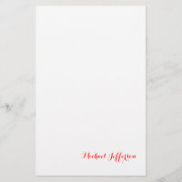 Handwriting Script Elegant Plain Simple Red White