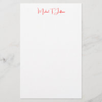 Handwriting Script Elegant Plain Simple Red White