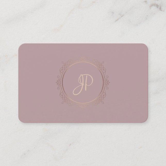 Handwriting Script Modern Monogram Template Business Card (Front)