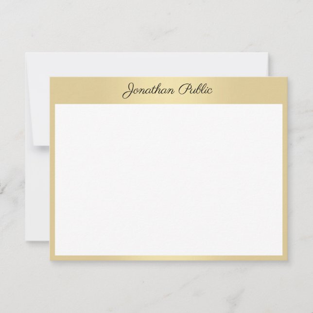 Handwriting Script Name Elegant Gold Template (Front)