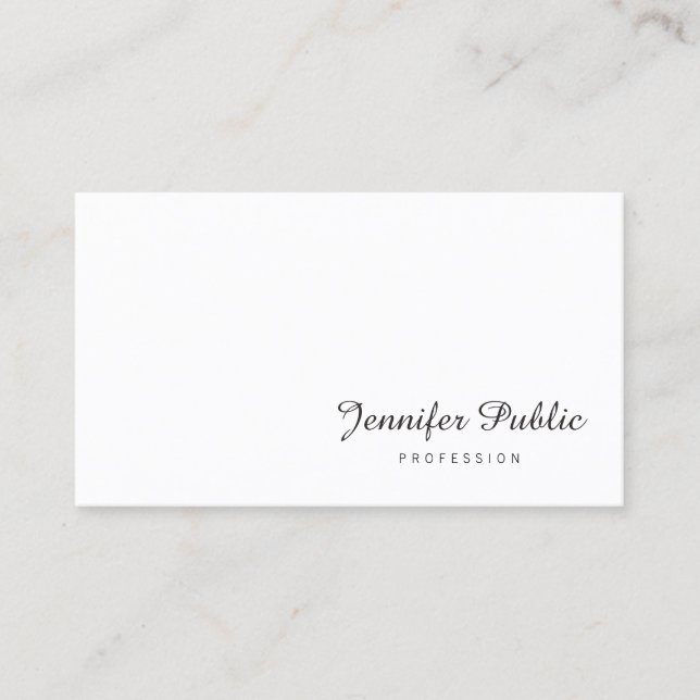 Handwriting Script Name Elegant Minimalist Modern Business Card (Front)
