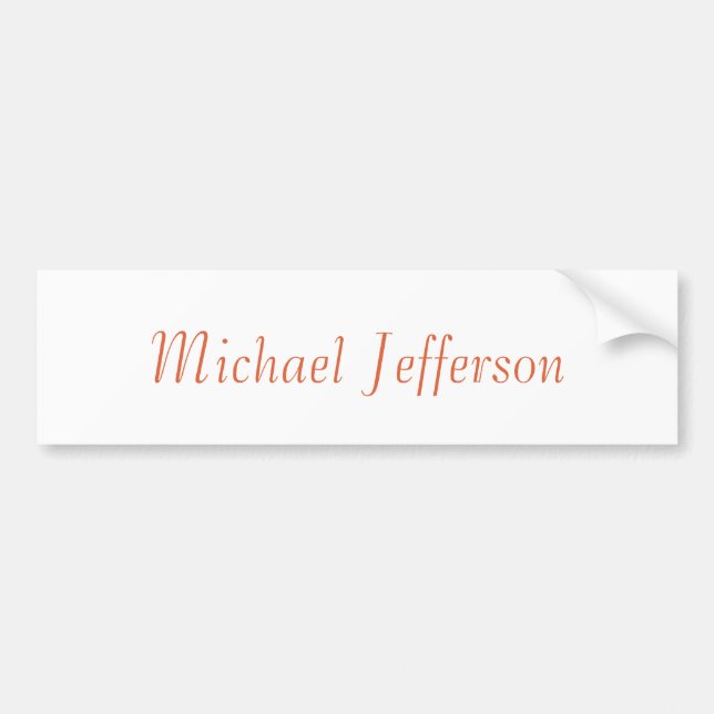 Handwriting Script Name Elegant Plain Simple Bumper Sticker (Front)