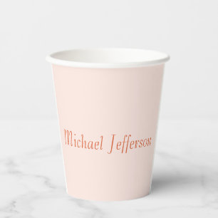Handwriting Script Name Elegant Plain Simple Paper Cups