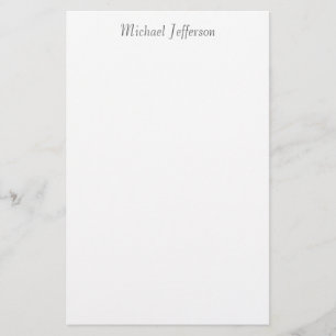 Handwriting Script Name Elegant Plain Simple Stationery