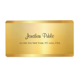 Handwriting Script Name Template Gold Look Elegant