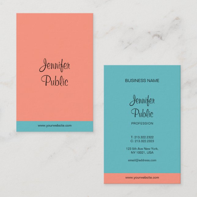 Handwriting Script Name Trending Modern Elegant Business Card (Front/Back)
