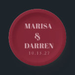 Handwriting Script Red Pink Custom Wedding Paper Plate<br><div class="desc">Serve your guests in style with these personalised wedding paper plates featuring elegant handwriting script in romantic red and pink. Perfect for wedding receptions, bridal showers, rehearsal dinners, and engagement parties, these durable plates add a coordinated touch to your table décor. Customise with your names, initials, or wedding date for...</div>