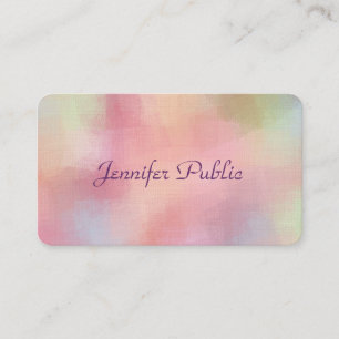 Handwriting Script Template Modern Elegant Colours Business Card
